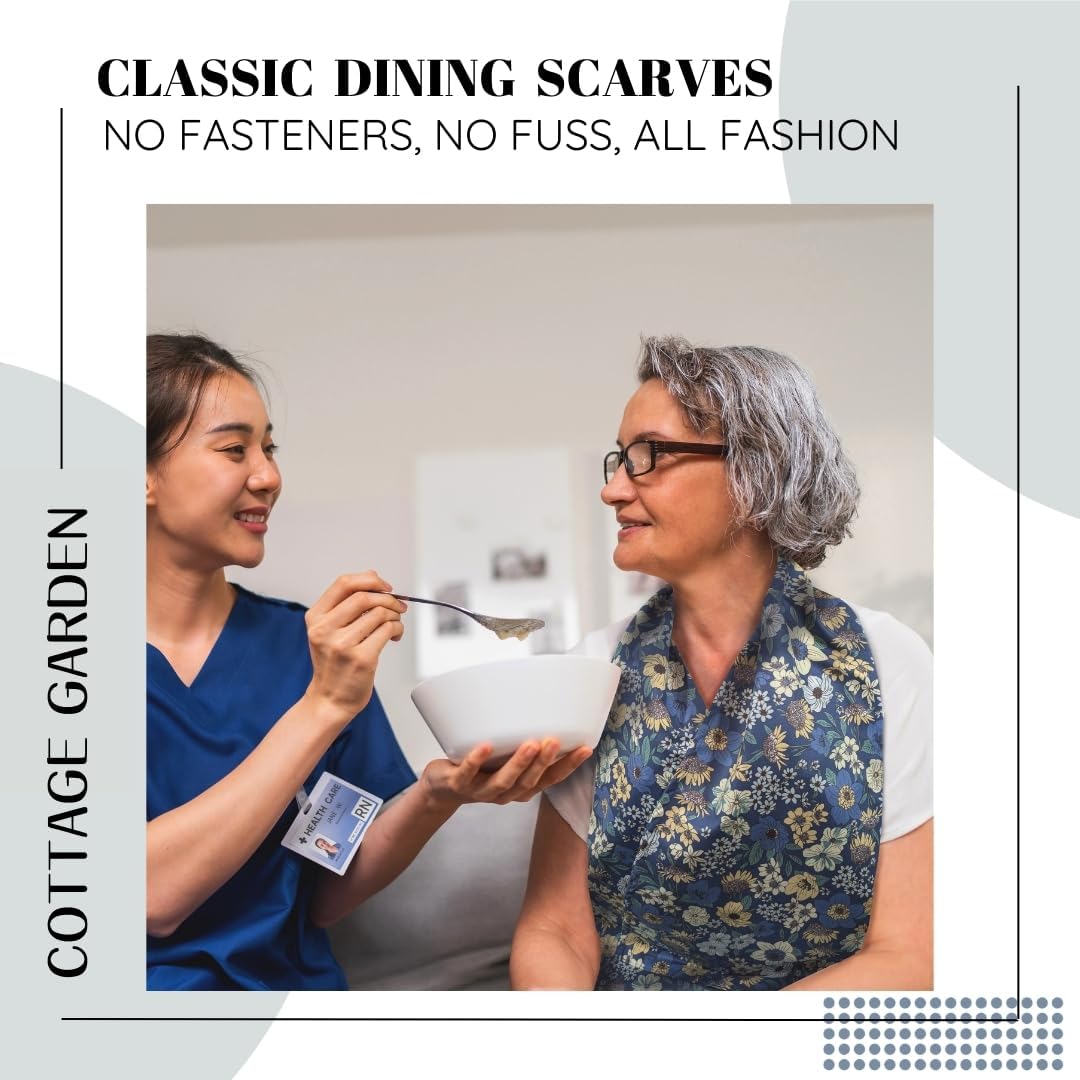 Adult Bib Scarf - Dignified Alternative to Bibs | Washable and Reusable Clothing Protectors for Eating