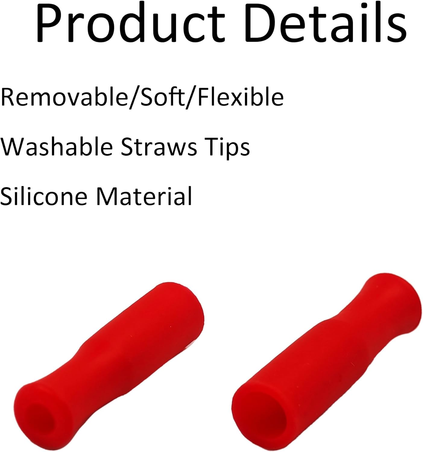 pson 8Pcs Silicone Straw Tips, Food Grade Reusable Anti-Scald/Cold Straw Covers Fit for 6mm Stainless Steel Straws(Red)