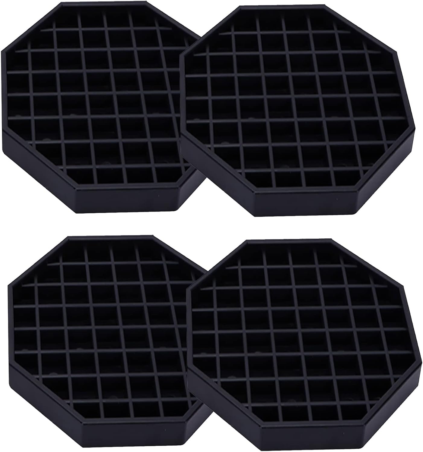 Drip Trays 6" Coffee Countertop Octagon Drip Tray Black Plastic Coffee Drip Tray With Honeycomb Grid, Pack of 4 (4 Pcs 6")
