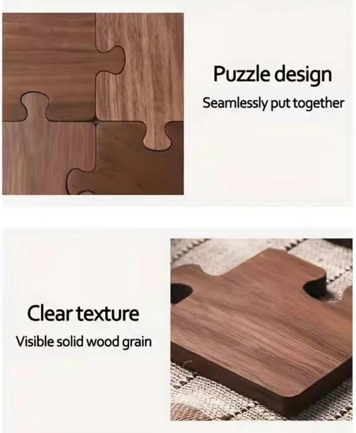 Wood Coasters Table Walnut Coaster Set of 4 Wooden Coaster Set,Puzzle Drink Coasters Farmhouse and Home Decor Cup Holders Warming Mat, Coffee Table Decor and Bar Accessories, Creative Gifts