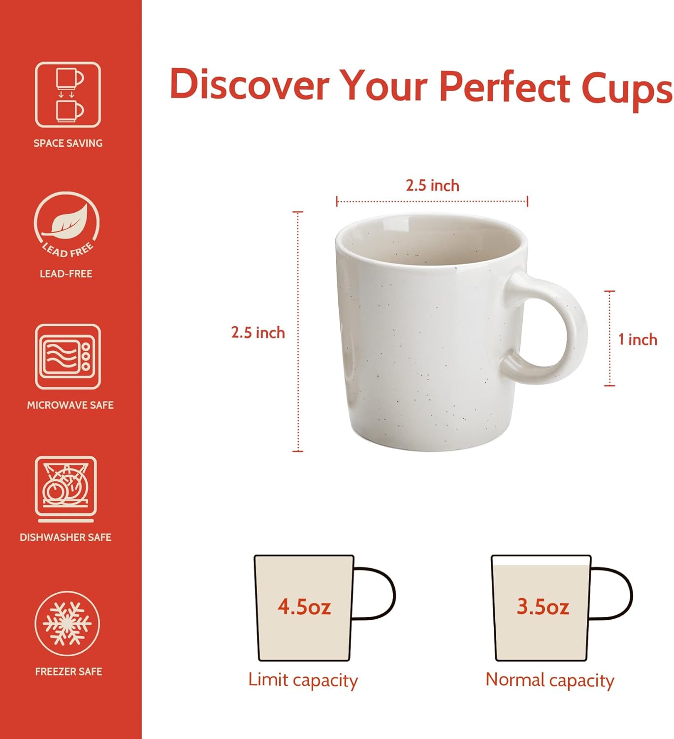 Sweese 4-Pack Porcelain Espresso Cups, Dove Grey Superior Durable Professional, 3.5 Fluid Ounces nan nan