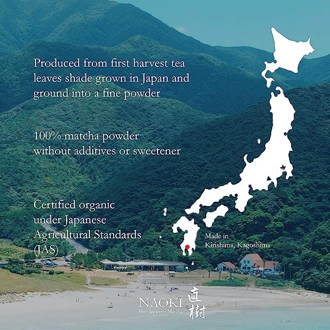Naoki Matcha Organic Ceremonial First Spring Blend – Authentic Japanese First Harvest Ceremonial Grade Matcha Green Tea Powder from Kagoshima, Japan (50g / 1.75oz)