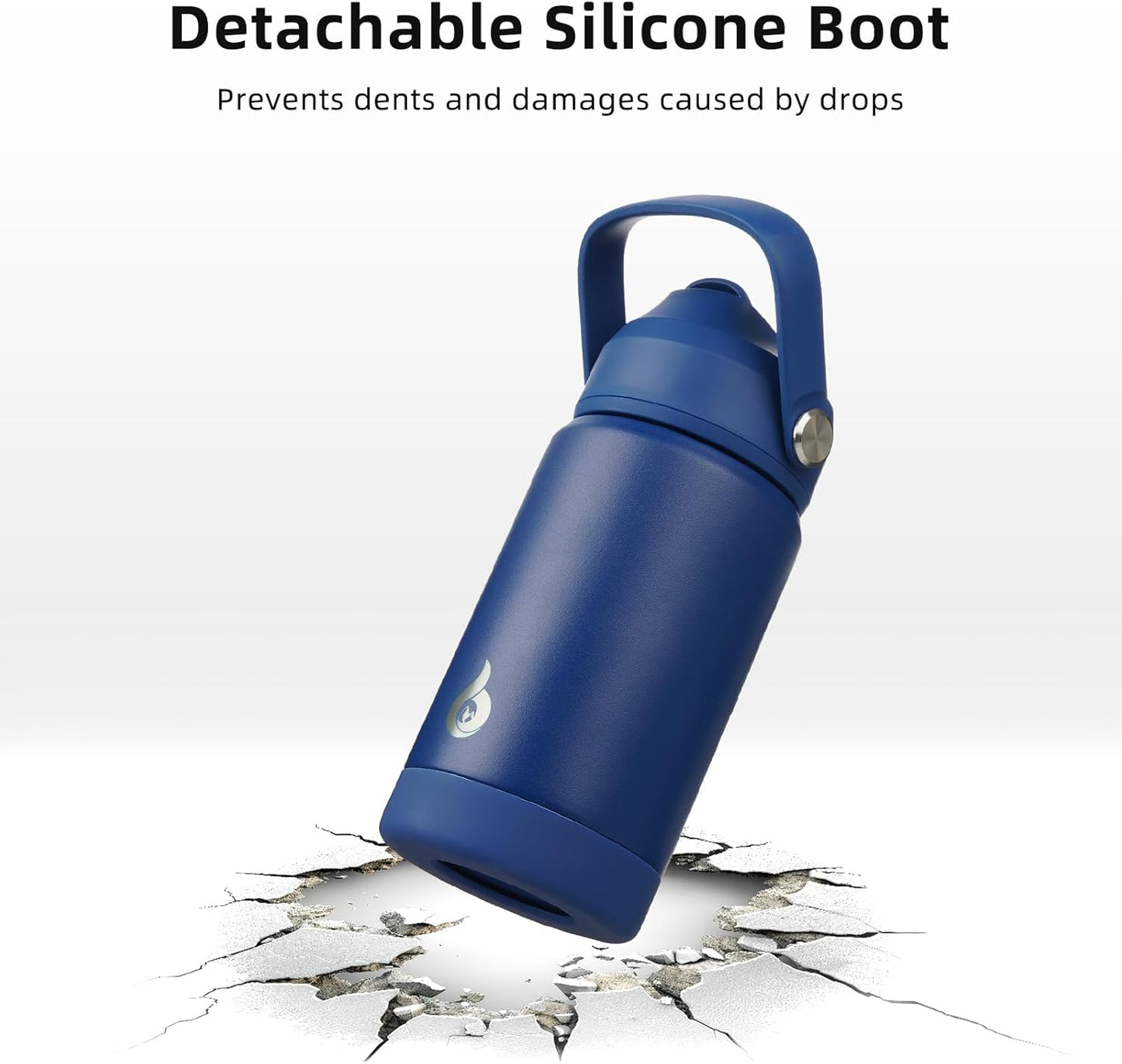 BJPKPK Insulated Water Bottle with Straw Lid, 12oz Thermos Water Bottles with Soft Nozzle, Flex Handle & Non-slip Boot, BPA Free Leak Proof Stainless Steel Metal Thermos, Tumblers, Cups,Vast