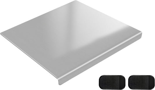 304 Stainless Steel Cutting Board with 2 Pack Non-Slip Mats, Yoposeo Heavy Duty Baking Cutting Chopping Boards for Kitchen, Meat, Fruits, Vegetables, Bread and Baking (15.7" X 11.8"/ 40 X 30cm)