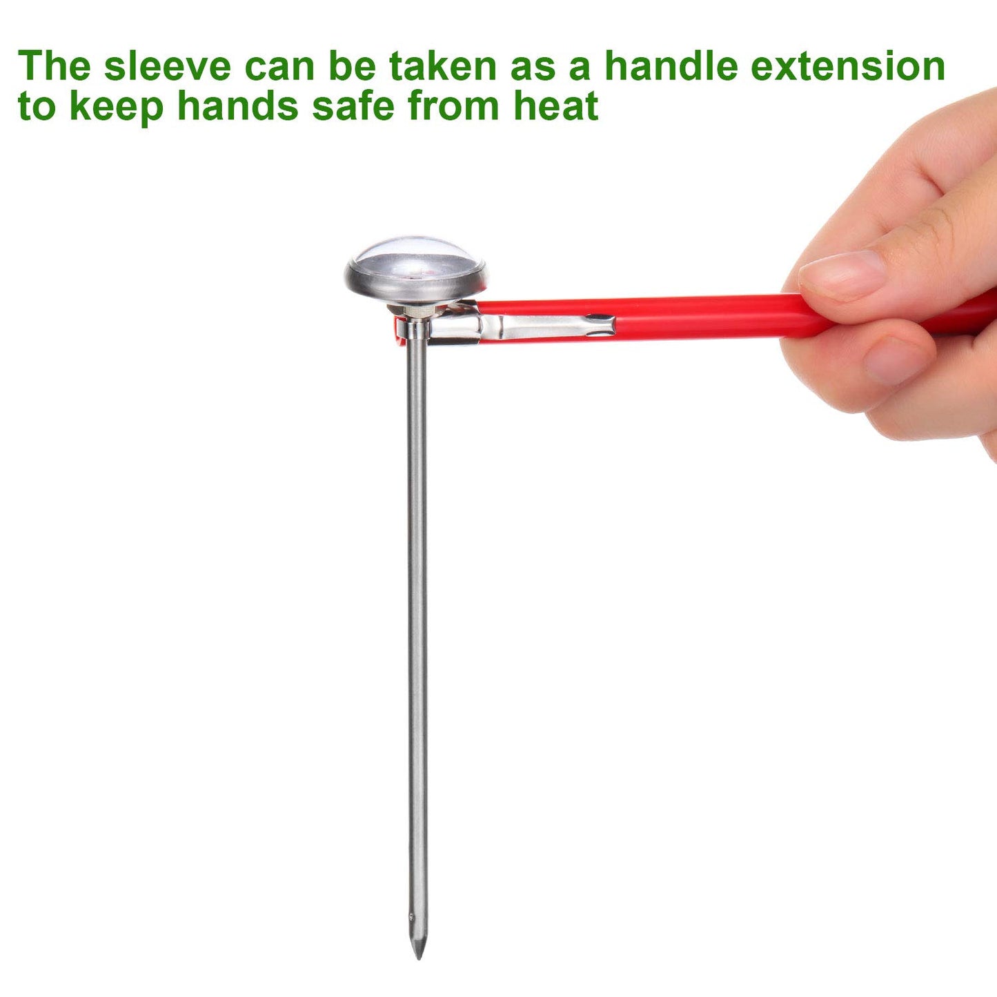 Frienda 3 Pcs Instant Read 1 Inch Dial Thermometer Pocket Food Thermometer with 3 Pcs Calibration Sleeves for Coffee Drinks Chocolate Milk Foam