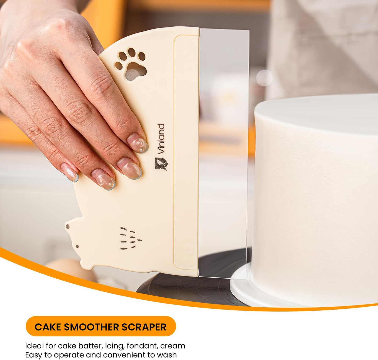 2 Pcs Cake Smoother Scraper, Cake Decorating Supplies Acrylic Cake Scraper Cake Decorating Supplies Food-Grade Transparent Flexible PE Plastic Cake Scraper‌ - Designed for Bread and Cake Decoration