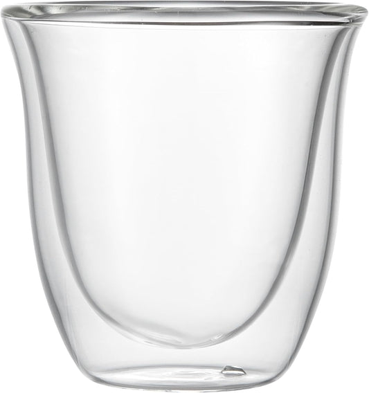Restaurantware-Forma Professional 2.7 Ounce Double Wall Shot Glasses, 2 Insulated Espresso Cups - Dishwashable, Reusable, Clear Glass Coffee Cups, Freezable, For Hot Or Cold Beverages