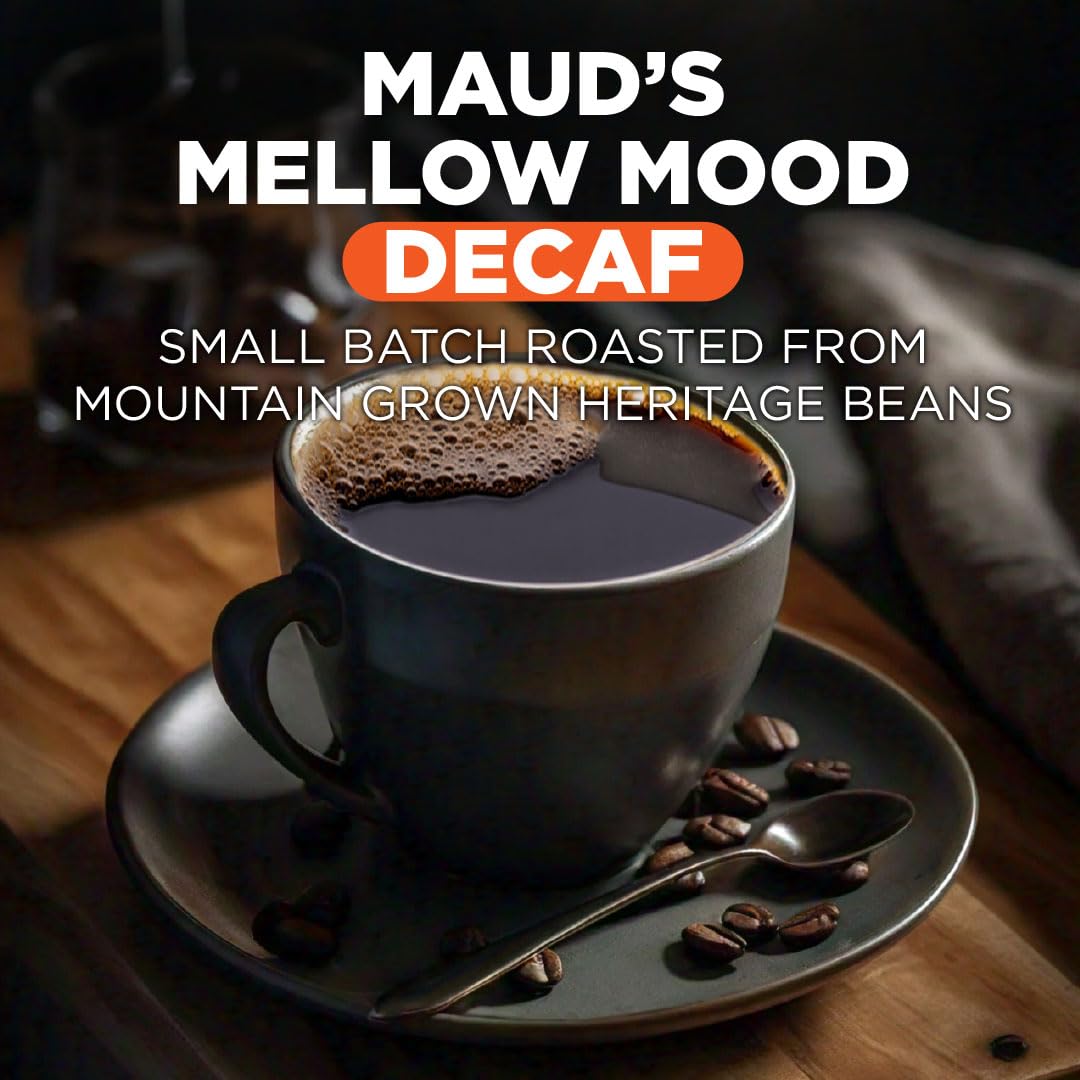 Maud's Decaf Medium Roast Coffee Pods, 100 ct, Decaffeinated Recyclable Single Serve Pods – 100% Arabica Coffee, Compatible with Keurig K Cups Maker