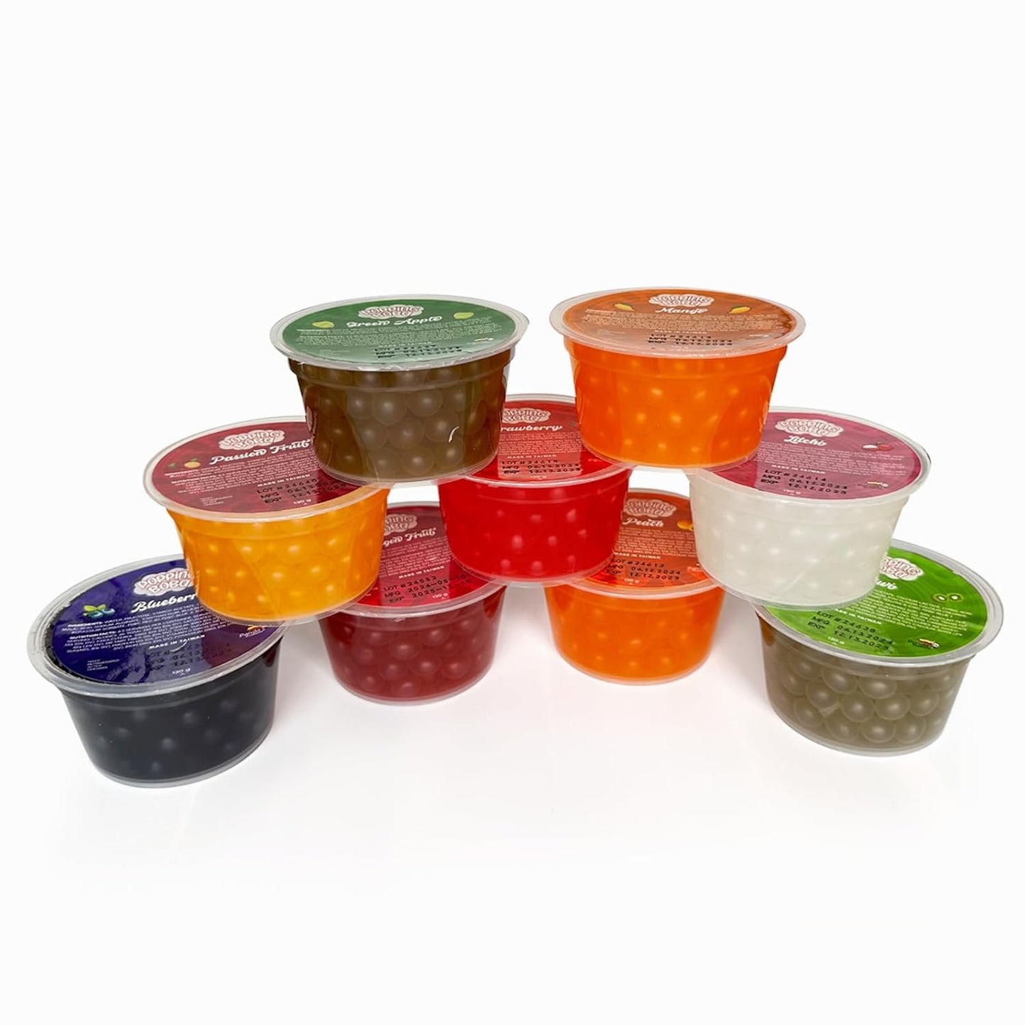 Panda Products Popping Boba 3-Flavor Party Kit – Blueberry, Green Apple, Lychee | Bursting Boba Pearls | 130g Each