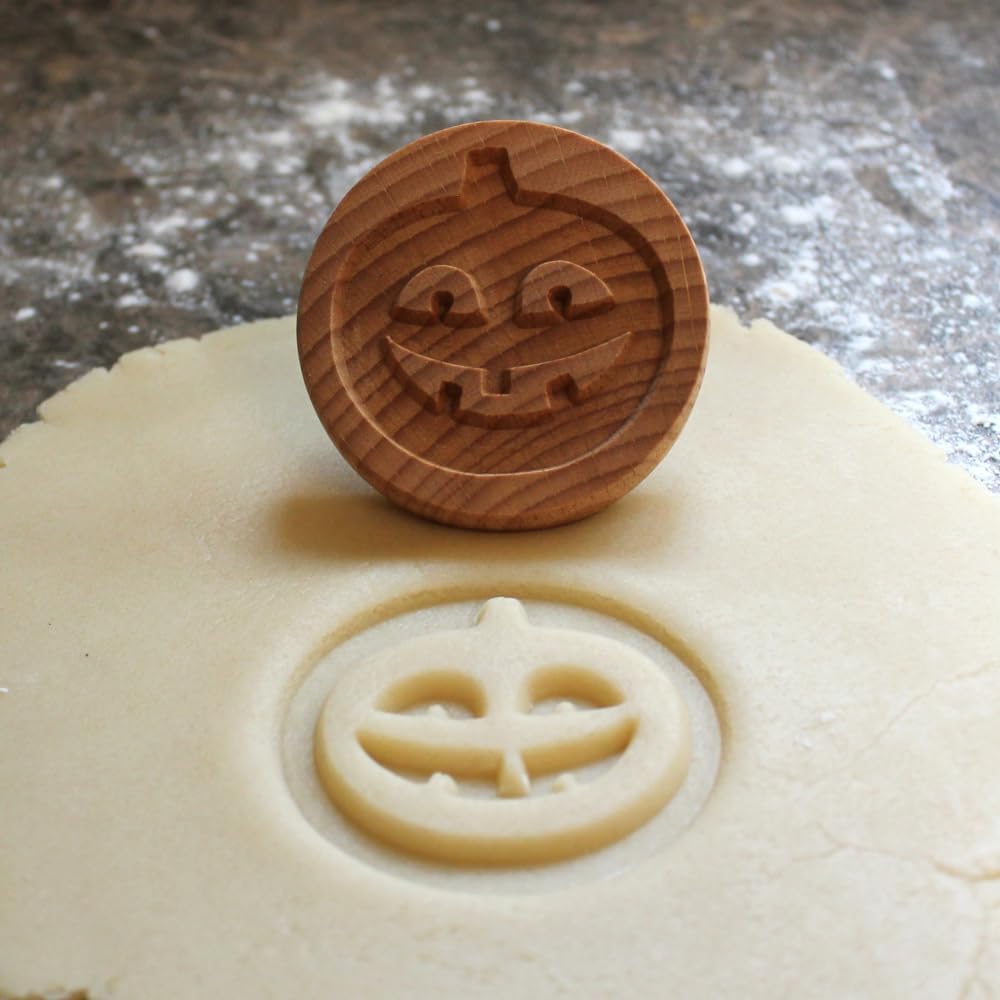 Wood Cookie Stamp, 2.5 Inch (Halloween Pumpkin CS-073)