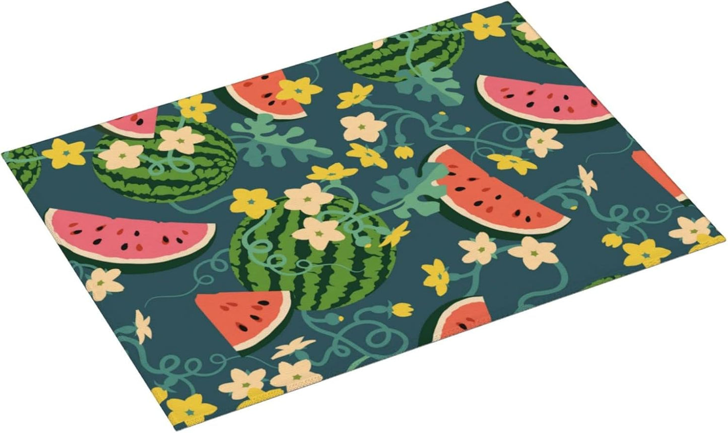 Large Dish Drying Mats For Kitchen Counter Microfiber Kitchen Drying Mat XL Draining Pad Absorbent Quick Drying Dish Mat 18x24 Inch - Watermelons