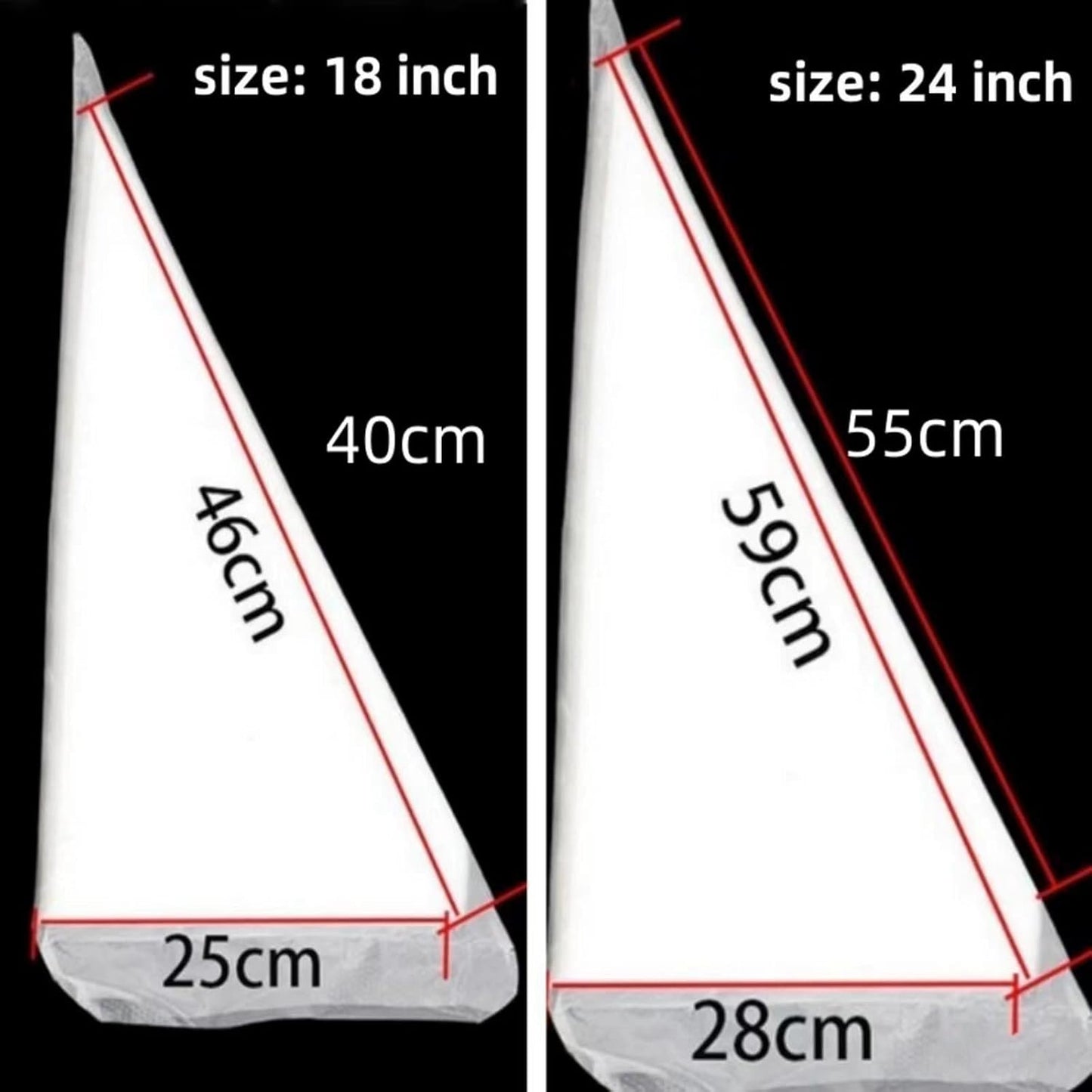 24 Inch Extra Large Piping Bags Disposable, Thickened 100Pcs Disposable Clear Plastic Icing Piping Bags, Food Grade Cake Decorating Bags for Dessert, Pastry, Cookies, Cupcake Decorating