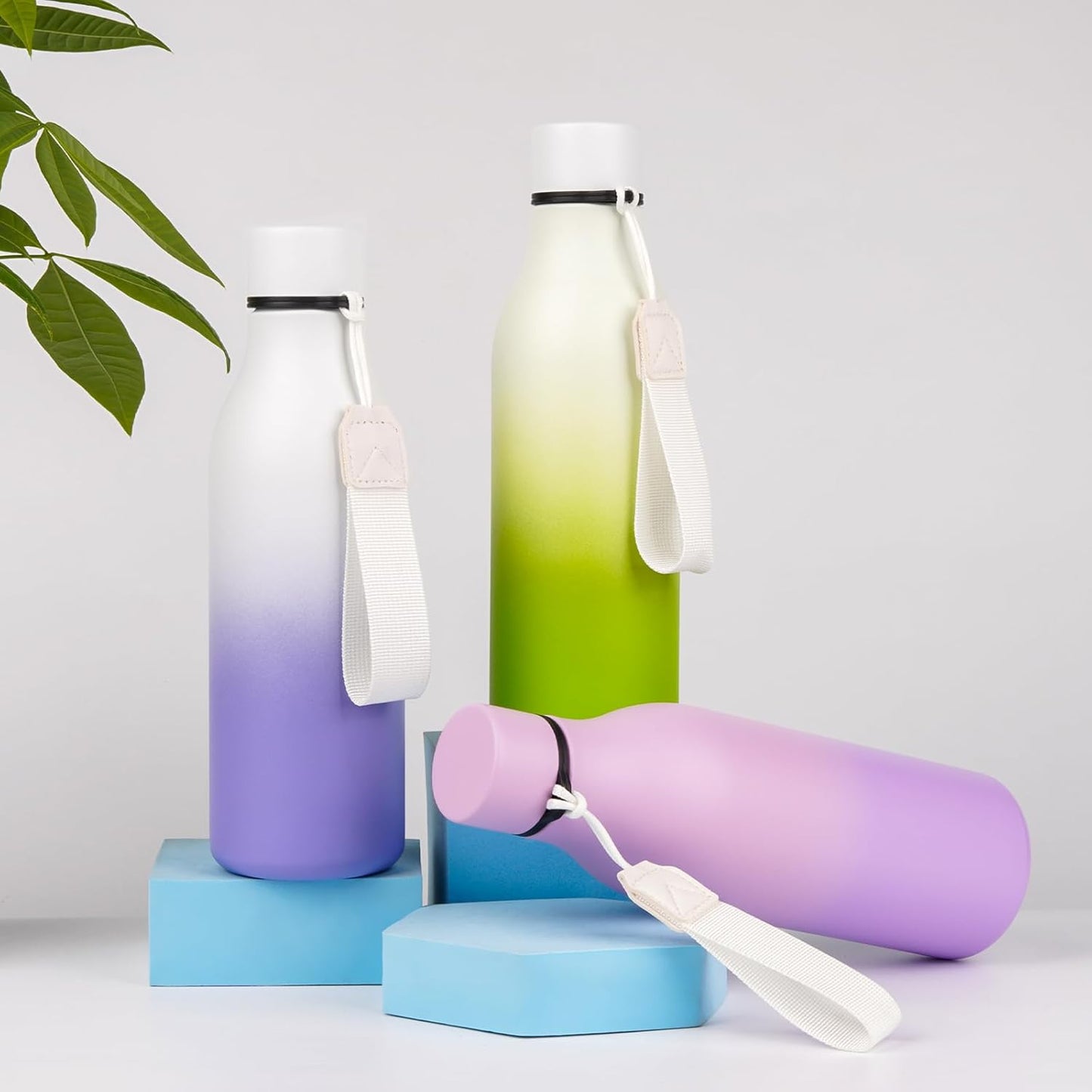 BJPKPK Insulated Water Bottles, 25 oz Stainless Steel Metal Water Bottle with Strap, BPA Free Leak Proof Thermos, Mugs, Flasks, Reusable Water Bottle for Sports & Travel, Cherry