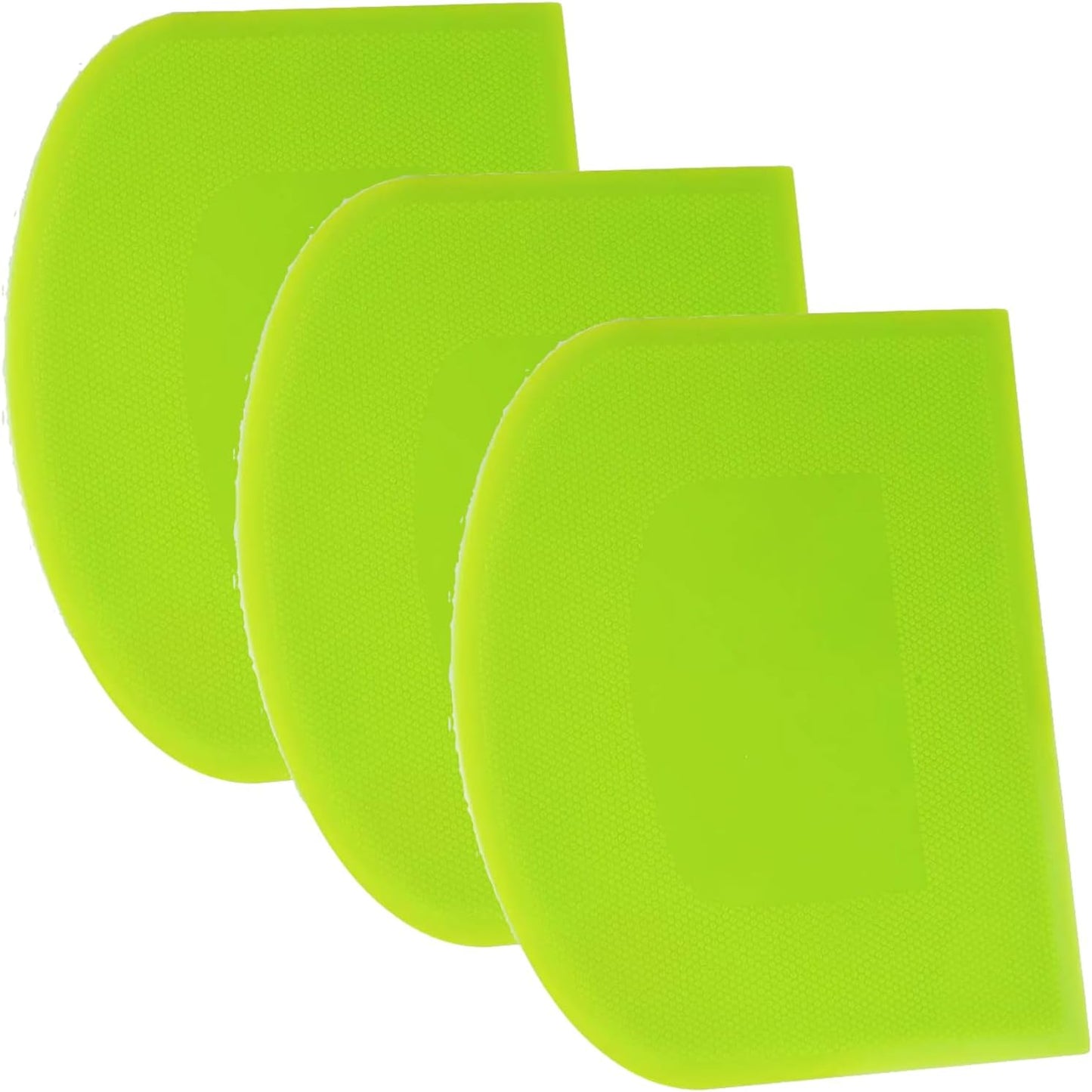 SURDOCA Dough Scraper Bench Scraper - 3P 4.7x3.7" Plastic Flexible Bowl Scraper, Sharp Edge & Angles Cake Scraper. Non-Slip Bakeware Decorating Tools Sculpting & Modeling Tools - Pure Green
