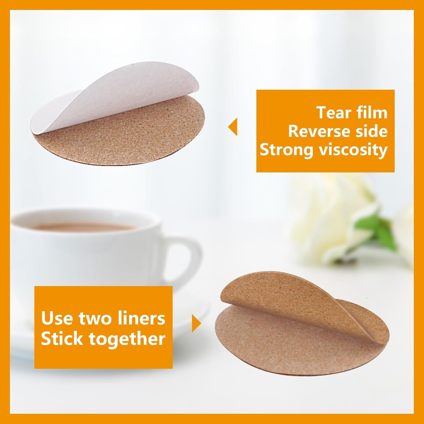 60 PCS self Adhesive Cork for Coasters Bulk,4 inches Coaster Bottoms self Adhesive,Round Coaster Backing with self Adhesive,DIY Crafts Drinks Cork Coasters