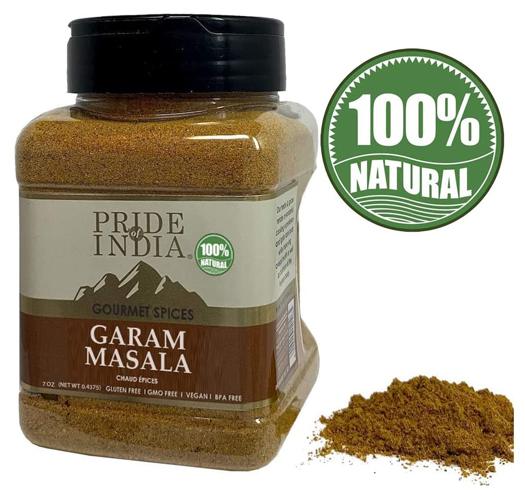 Pride of India | Garam Masala Ground 6 oz (170.097 gm) Medium Dual Sifter Bottle | Warming Spice Blend for Variety of Dishes | Flavorful Mix for Curries and Pilafs | Easy to Use | Ideal for Non-Veg & Veg Dishes