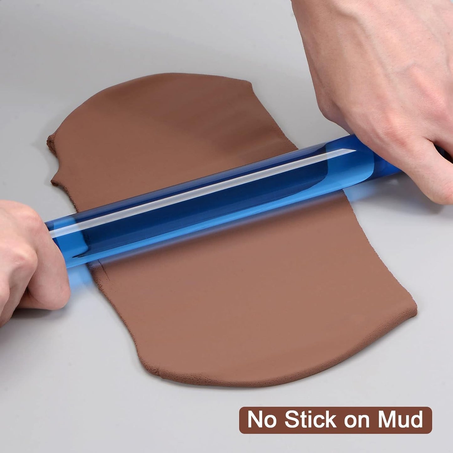 HARFINGTON Acrylic Clay Roller 7.28 Inch x 1 Inch Solid Non-Stick Plastic Round Tube Roller Polymer Clay Rod Fondant Rolling Pin for Shaping, Sculpting, Modeling DIY Crafts, Rose Red