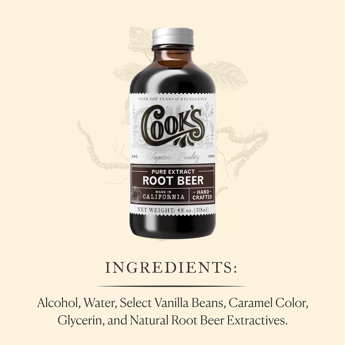 Cook's, Root Beer Extract Flavoring, For Root Beer Making and Baking, 8 Ounce