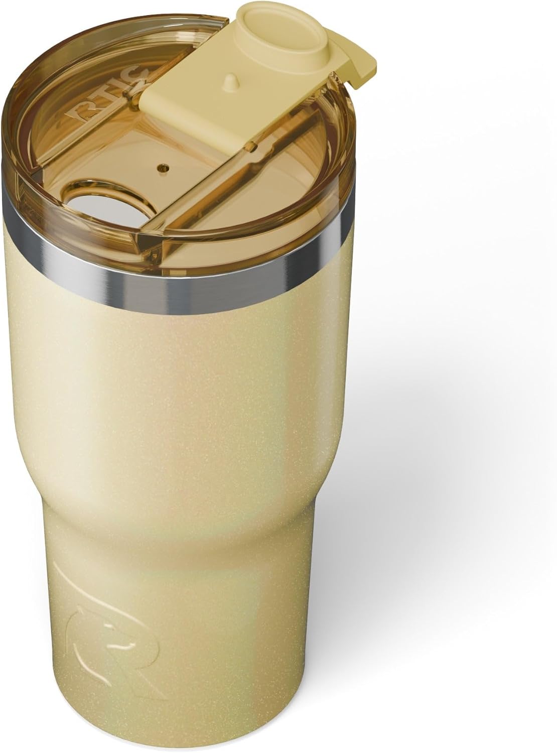 RTIC 20oz Essential Tumbler with Lid, Insulated, Stainless Steel, Metal, Double Wall Vacuum-Insulation, Ceramic Lined, Travel Cup for Iced Coffee, Tea, Hot and Cold Drink, Sunlight Glitter