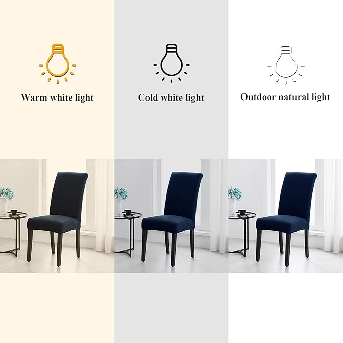 Joccun Chair Covers for Dining Room Set of 2,Dining Chair Slipcovers Stretch Dining Room Chair Covers Seat Protector,Washable Parsons Chair Cover for Home,Hotel,Banquet(Navy,2 Pack)