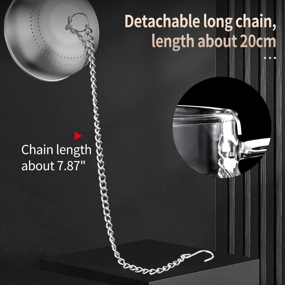 316 Stainless Steel Tea Infuser Reusable Tea Steeper Extra Fine Mesh Tea Infuser Tea Strainer for Loose Leaf Tea Spices and Seasonings (1 Pack - Large)