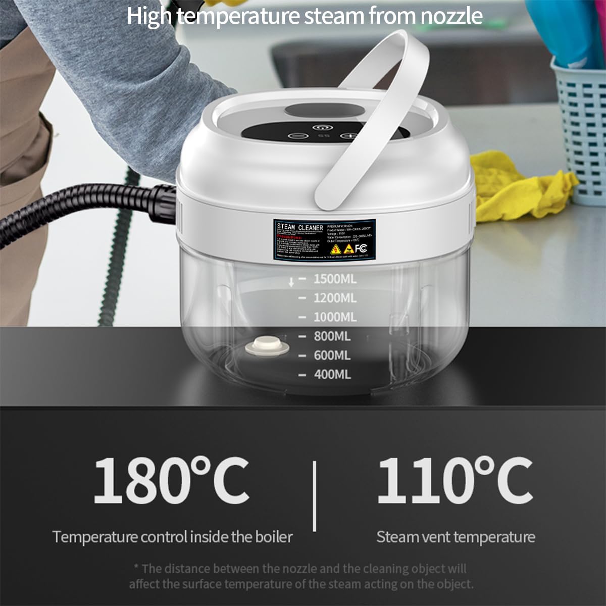 Handheld Steam Cleaner,Portable High-Pressure Steam Cleaner with Smart Touch Screen, Steam Cleaner for Home Cleaning of Bathroom,Furniture,Car, Shower,Kitchen, and Toys