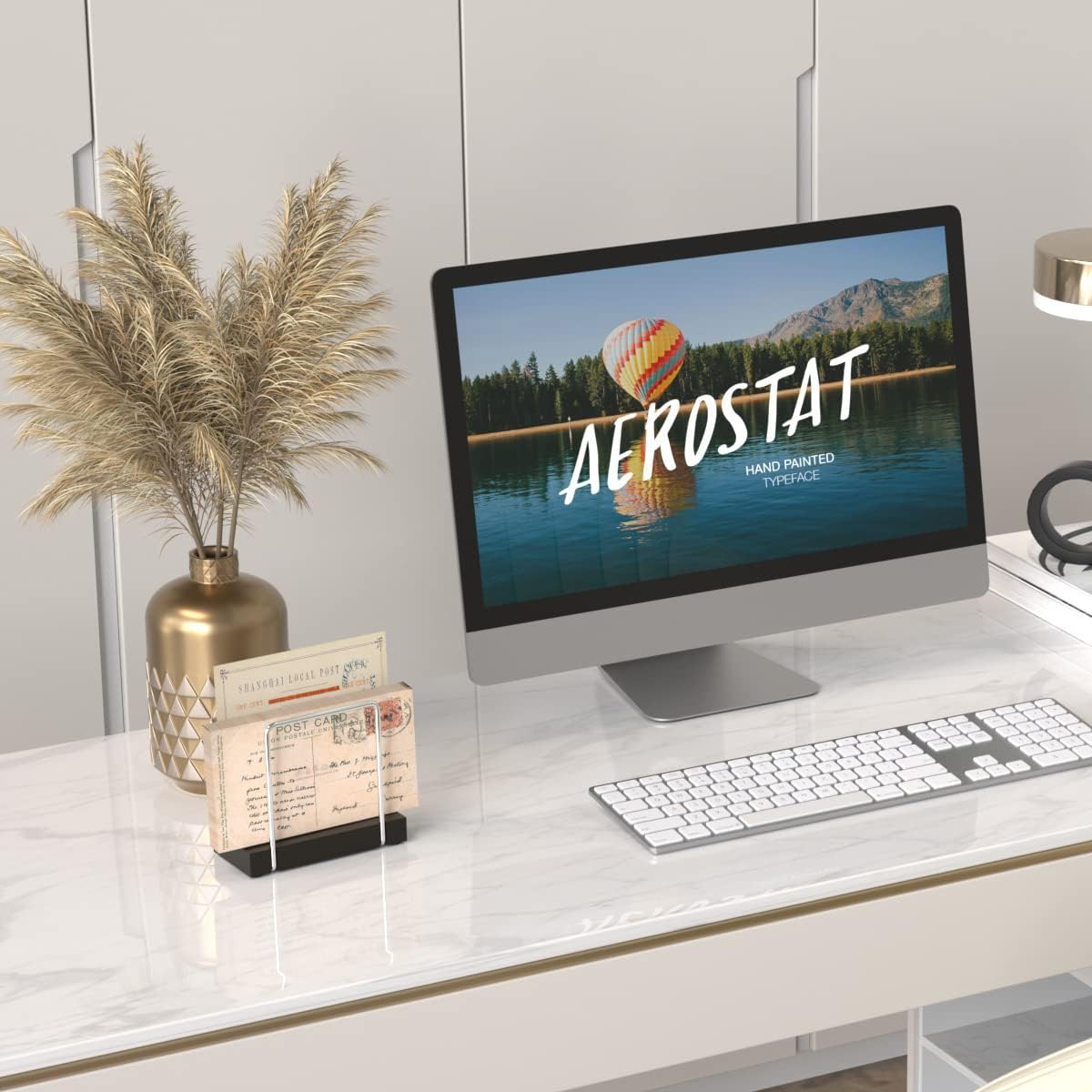 Mail Holder Bamboo Iron Mail Organizer Countertop Napkin Holder for Table Standing Napkin Dispenser for Kitchen Dining Table Farmhouse Cocktail Picnic Rustic File Holder for Desk Silvery & Black