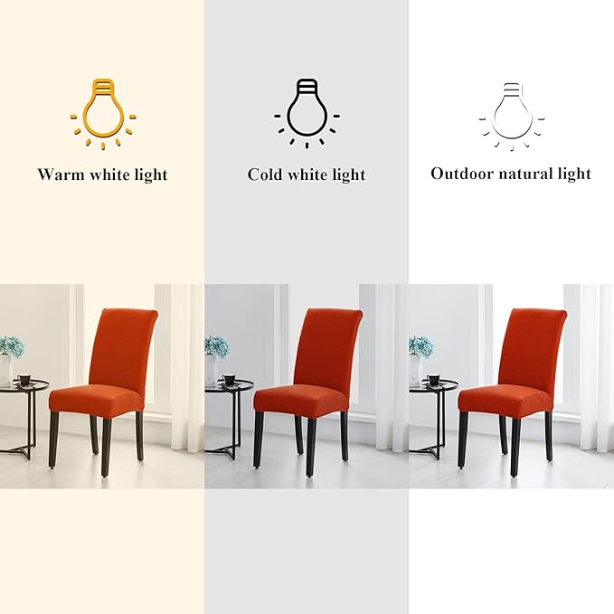 Joccun Chair Covers for Dining Room Set of 4, Dining Chair Slipcovers Stretch Dining Room Chair Covers Seat Protector,Parsons Chair Cover for Home,Hotel,Banquet(Pureed Pumpkin,4 Pack)