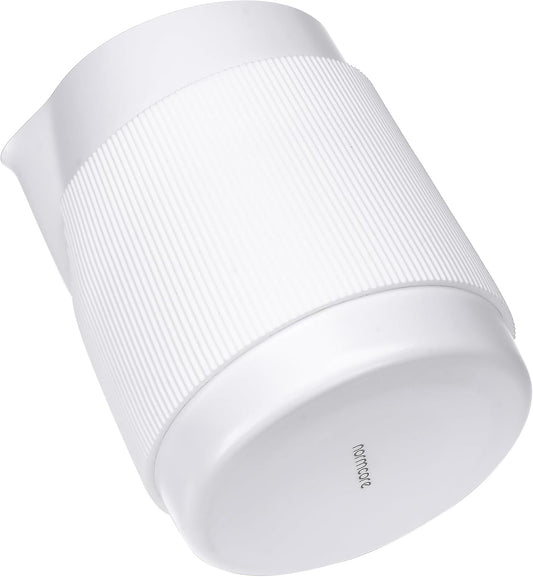 Normcore Handleless Milk Pitcher with Round Spout, Espresso Steaming Pitcher, 18/8 Stainless Steel Milk Frothing Jug, Coffee Cappuccino Latte Art Barista Cup, Non-stick coating White - 20.3oz / 600ml