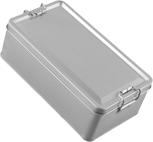Metal Tin Box, Tinplate Metal Storage Tins Tea Container Rectangular Cookie Box With Lids For Storaging Cookies Snowflake Pastries Tea(L)