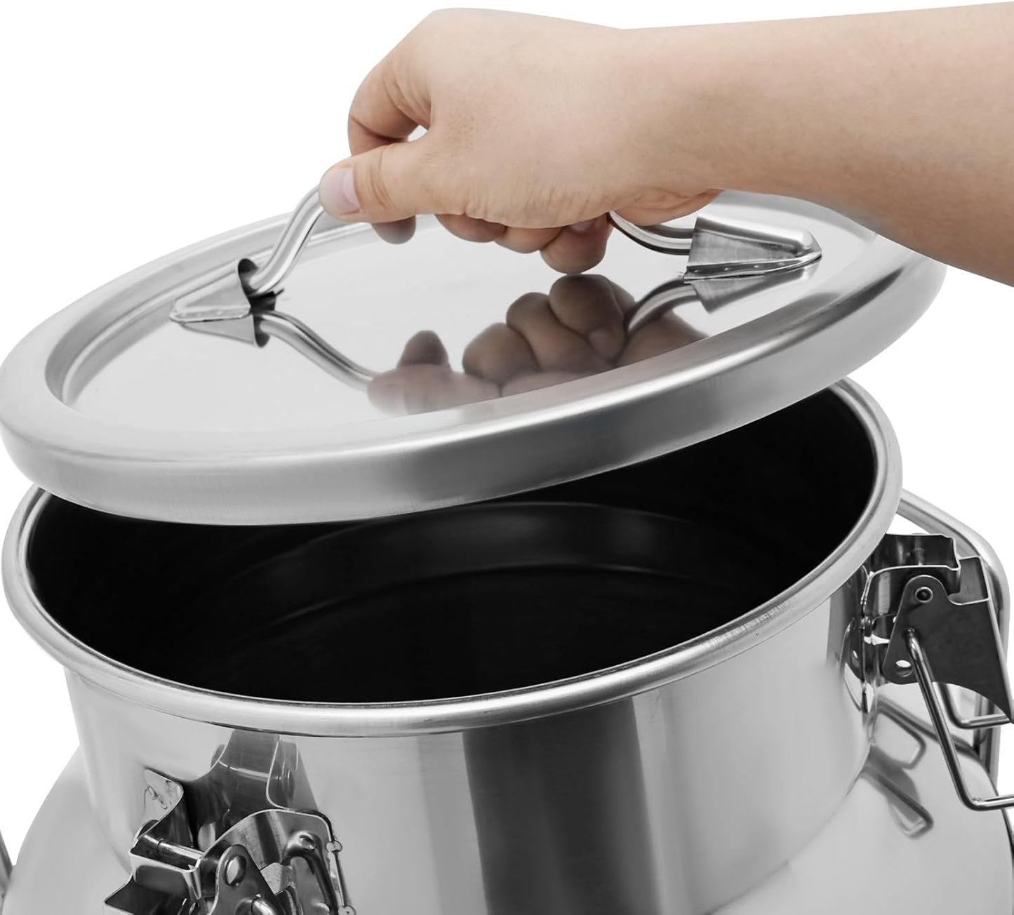 Milk Can with a Faucet,Large Liquid Container Storage,Stainless Steel Milk Bucket With Sealing Lid and Carry Handle,for Wine, Oil Storage Transport (40L/10.6 Gal,w/Faucet)