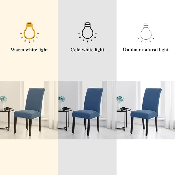 Joccun Chair Covers for Dining Room Set of 6, Dining Chair Slipcovers Stretch Dining Room Chair Covers Seat Protector,Washable Parsons Chair Cover for Home,Banquet(Riverside,6 Pack)