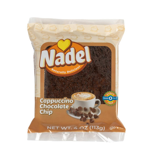 Nadel - Naturally Delicious Cappuccino Chocolate Chip bread, Lunch snack breakfast bars coffee cake, Natural fresh brand mocha chocolate cake 24 pack
