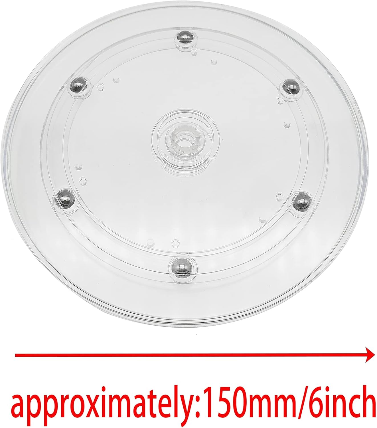 2 Pack 6" Lazy Susan Turntables Acrylic Ball Bearing 360 Degree Rotating Tray for Spice Rack Table Cake Kitchen Pantry Decorating (Transparent)