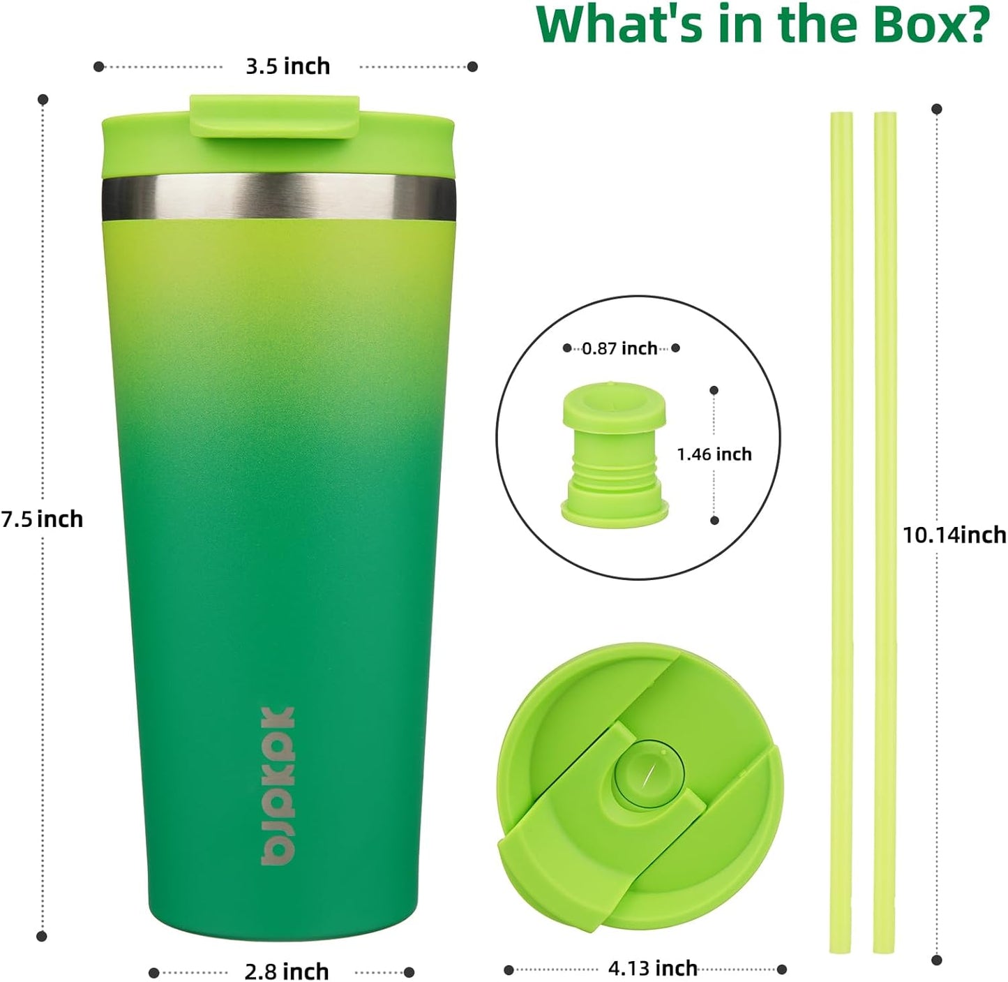 BJPKPK 22oz Tumbler With lid And Straw Stainless Steel Travel Coffee Mug Insulated Tumblers Cups,Bamboo Grove