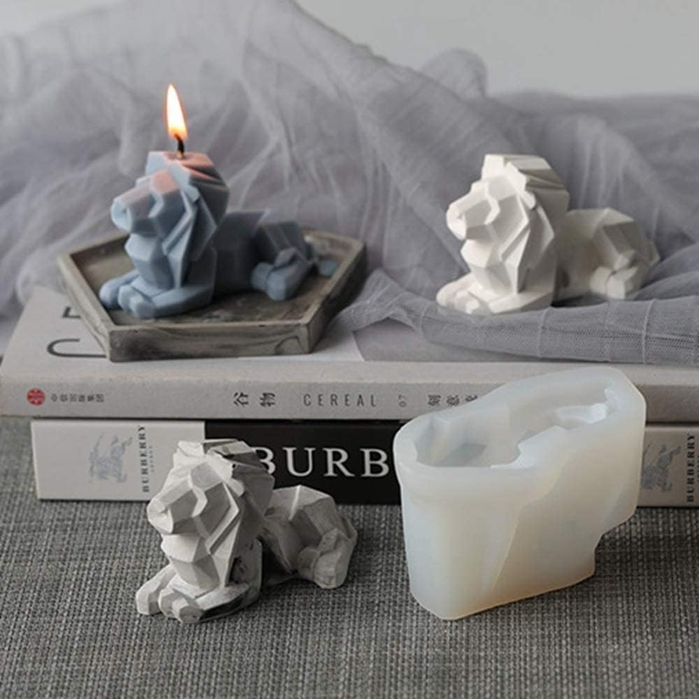 3D Abstract Lion Candle & Resin Mold - Silicone Heart & Soap Mold - DIY Aromatherapy Decoration