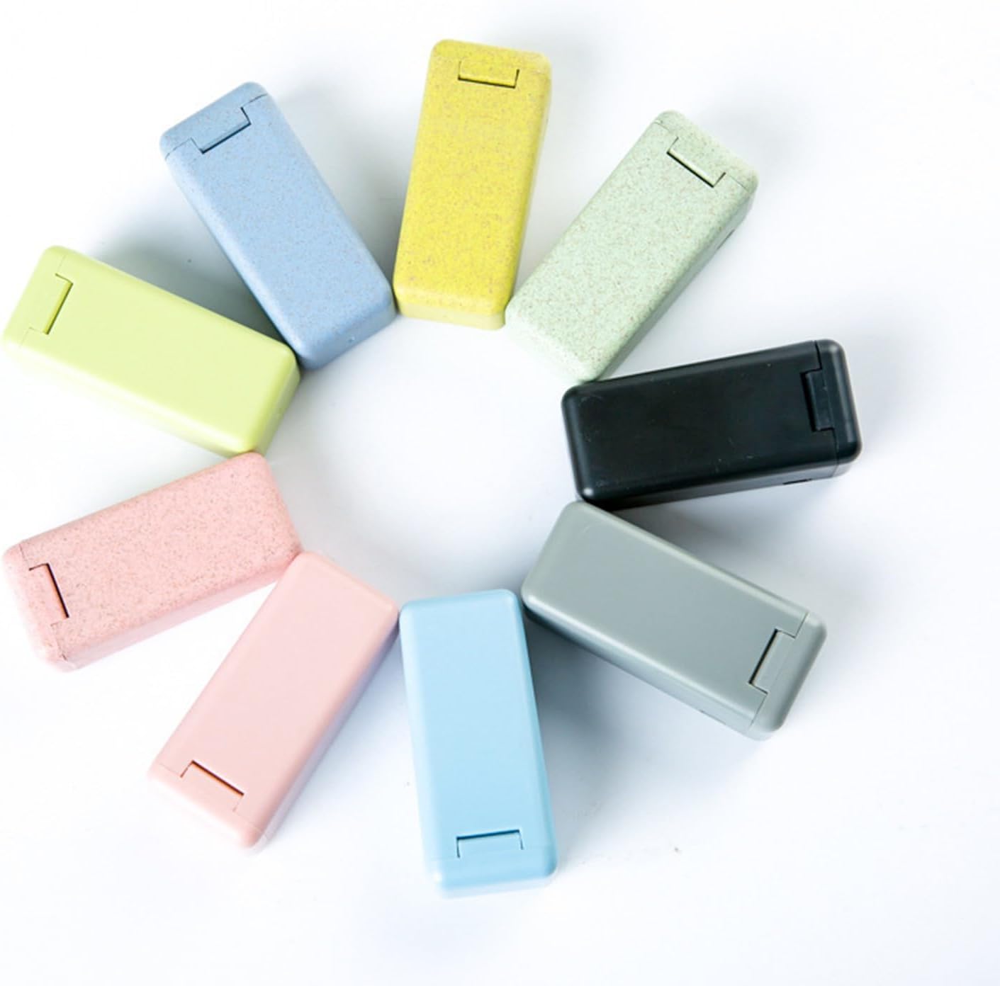 Foldable Straw with Storage Box, Reusable Folding Stainless Steel Straw, Portable Collapsible Set with Silicone Tip and Cleaner Brush for Travel Home Work (blue)