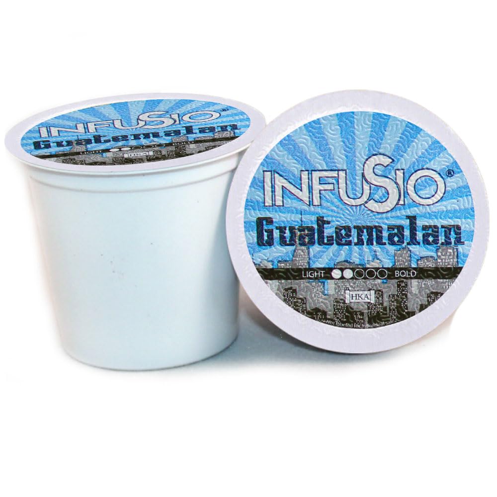 InfuSio Coffee Pods 96 Count Guatemalan Medium Light Roast Single serve Coffee pods for Keurig K Cup® Brewers - InfuSio Premium Roasted Keurig 2.0 Compatible