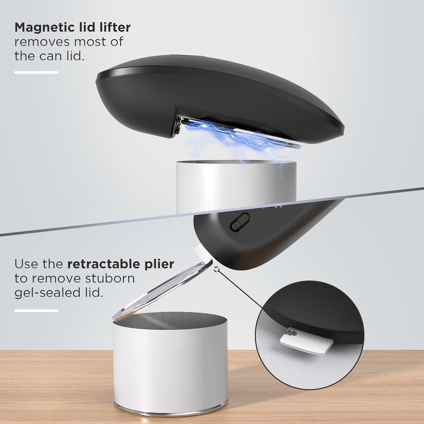 Ultrablade PRO Auto Stop Can Opener - Rechargeable Electric Can Opener for Kitchen for Seniors with Arthritis - One Touch Side Cut Opener, Smooth Edge, Handfree, Wall Mounted Small, Titanium