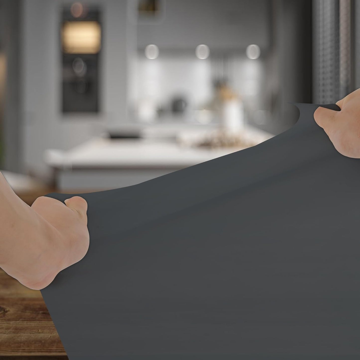 Silicone Mat for Kitchen Counter, Silicone Mat Trimable to Size (Dark Gray, 23.6×15.7inch-2PCS), BPA-Free Silicone Placemat, Heat-Resistant NonSlip Table Mat for Air Fryer, Countertop Protector Mat