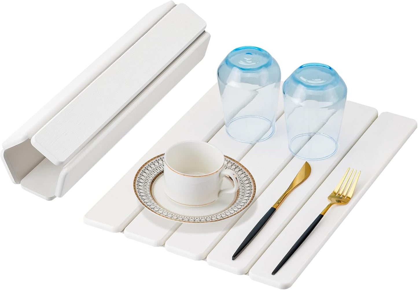 Stone Drying Mat for Kitchen Counter, Stone Bath Mats for Bathroom, Quick Dry Diatomaceous Earth Mat, Foldable Non-Slip Stone Mat for Bathroom Dishes Bottles Cups, Match Any Countertop, 15.8''x11.8''