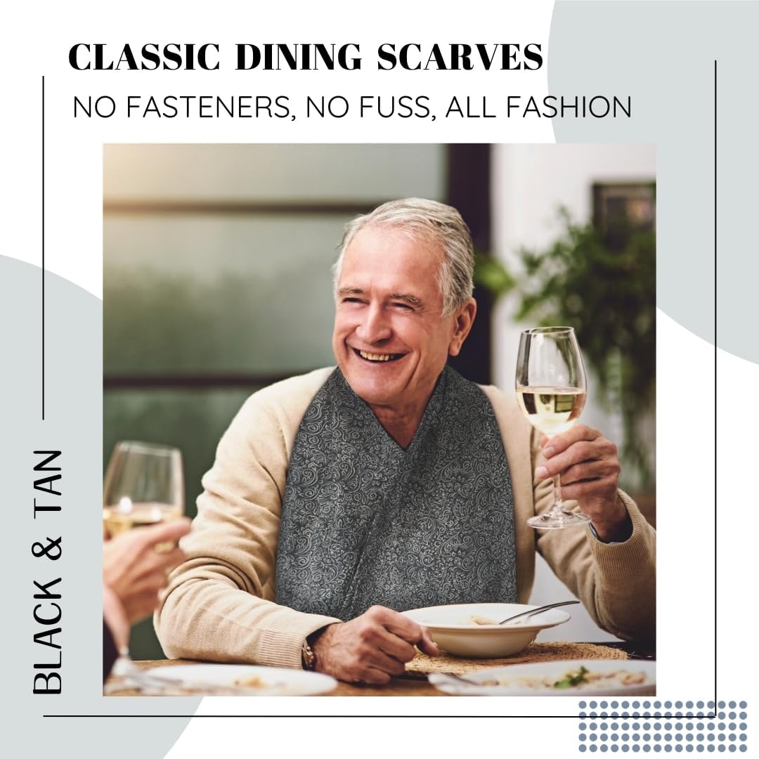 Adult Bib Scarf - Dignified Alternative to Bibs | Washable and Reusable Clothing Protectors for Eating