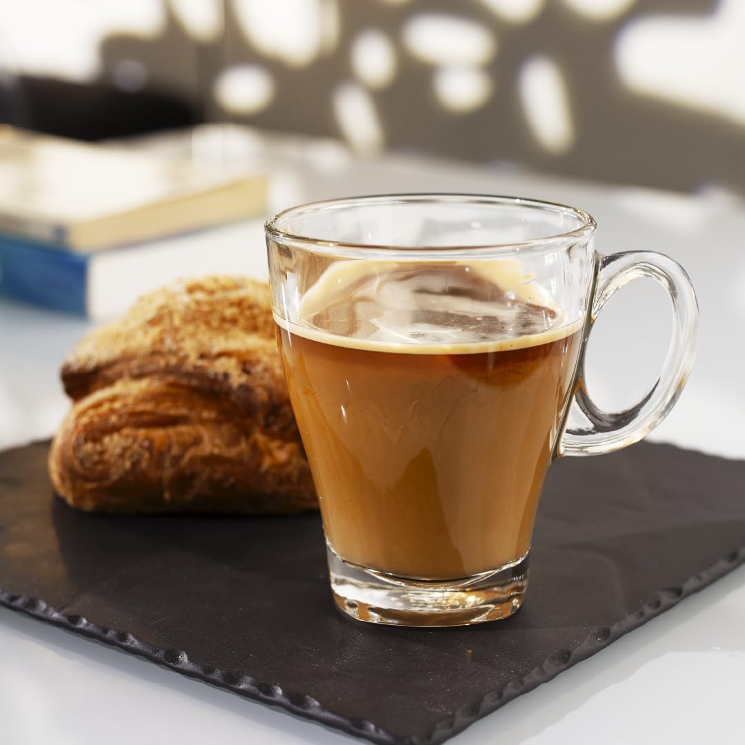 LEMONSODA Clear Large Glass Coffee Mug with Handles for Hot Beverages, Clear Mugs for Espresso, Tea, Cappucino, Latte, Juice (8.75 oz, 10.5 oz, 12 oz) (12 oz, Set of 6)