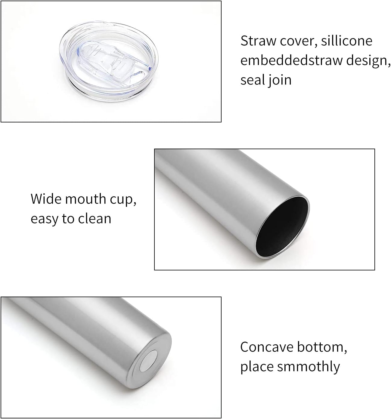 HASLE OUTFITTERS 20 oz Skinny Tumblers Bulk Set, Stainless Steel Insulated Slim Tumblers with Lids, Reusable Double Wall Travel Coffee Mugs, Durable Powder Coated Travel Water Cups(12)