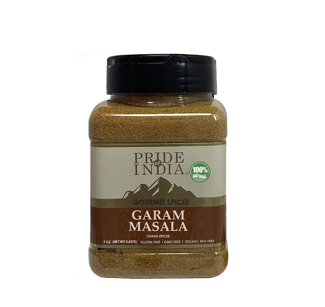 Pride of India | Garam Masala Ground 6 oz (170.097 gm) Medium Dual Sifter Bottle | Warming Spice Blend for Variety of Dishes | Flavorful Mix for Curries and Pilafs | Easy to Use | Ideal for Non-Veg & Veg Dishes