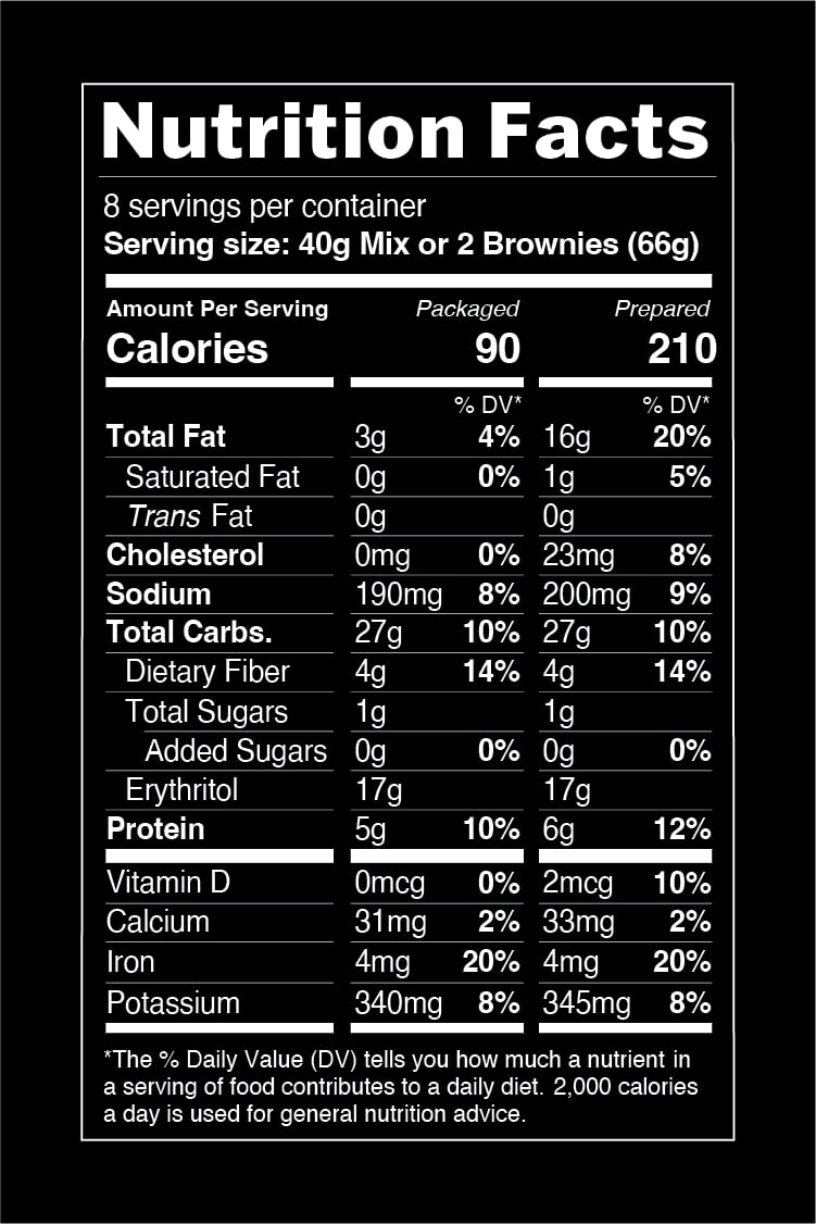 TruEats Brownie Mix: Diabetic Friendly, Protein & Fiber Rich, Low Glycemic & Gluten Free, No Sugar Added, Vegan Friendly, Dairy Free, Plant Based, Sweetened with Monk Fruit Sweetener