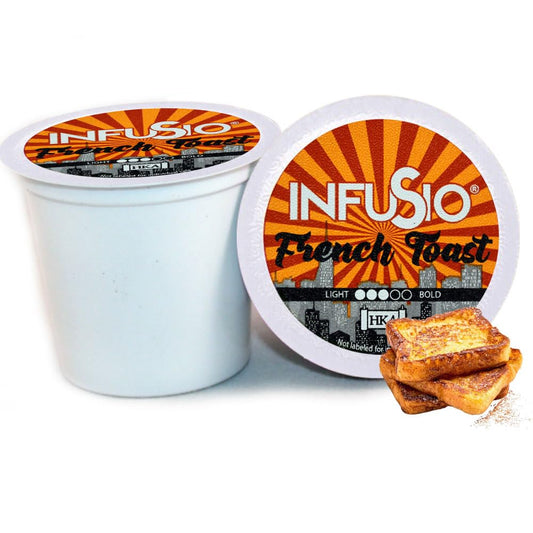 InfuSio Coffee Pods 96 Count French Toast Medium Roast Single Serve Coffee Pods for Keurig K Cups Brewers - InfuSio Premium Roasted Keurig 2.0 Compatible
