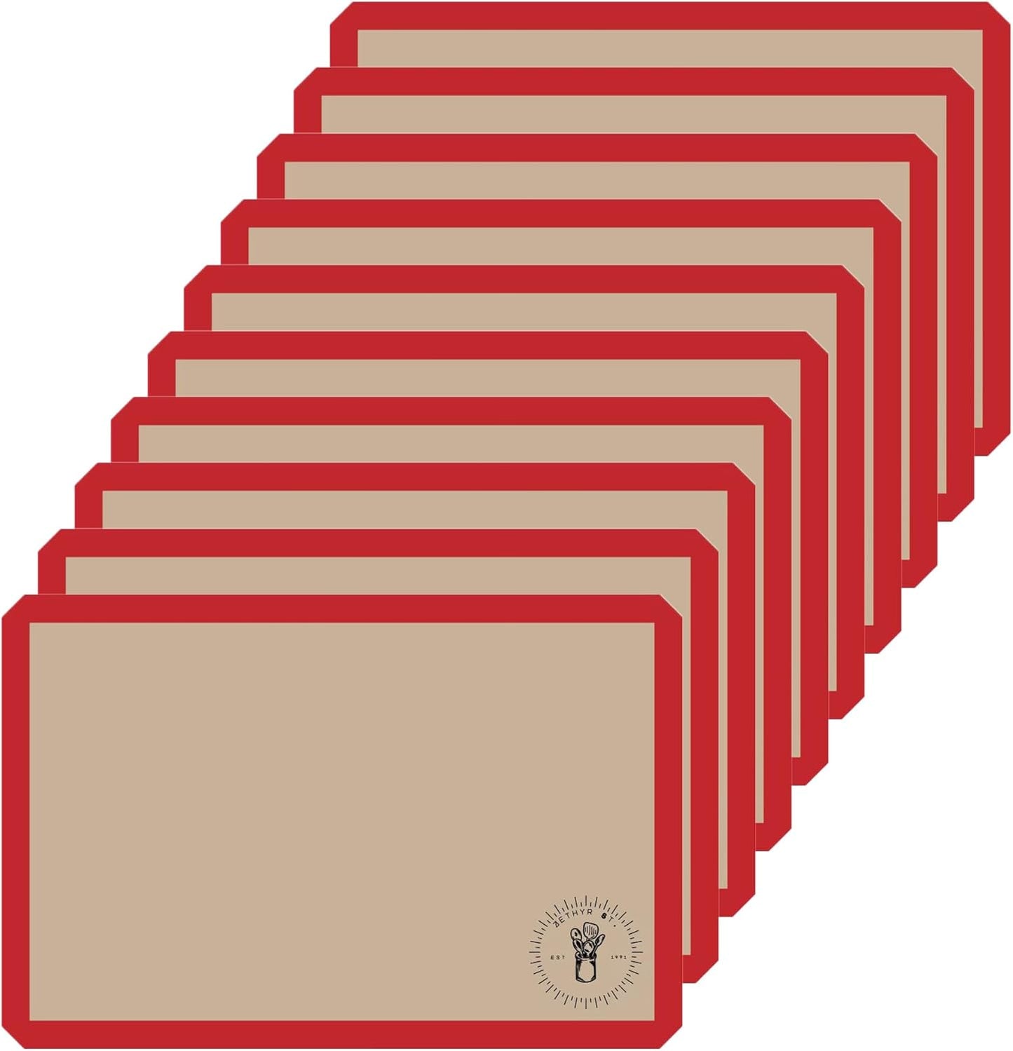 Silicone Baking Mats, Full size, Baking Sheet Liners, Multi Pack,17 x 25 inch, Non-Stick, Silicone Baking Sheet Liner, Perfect For Baking Macarons Cookies And Cakes (Full Size, 10, Baking Mats)