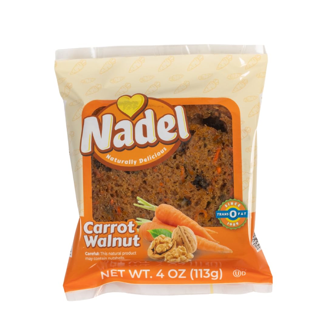 Nadel - NATURALLY DELICIOUS CARROT CAKE SLICES (4 Pack) Sweet Breads & Cakes, Back to School lunch snack, breakfast bar