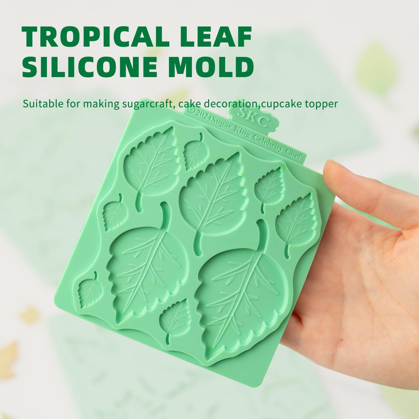 KALAIEN Silicone Leaf Molds - Chocolate & Fondant Molds for Clay Crafts, Air Dry, 3D Candy & Gumpaste Moulds (Set of 2)